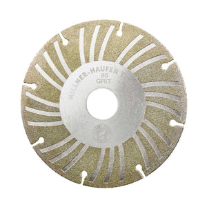 Millner-Haufen's Electroplated Diamond Angle Grinding Wheel - 4 1/2" on a white background. 